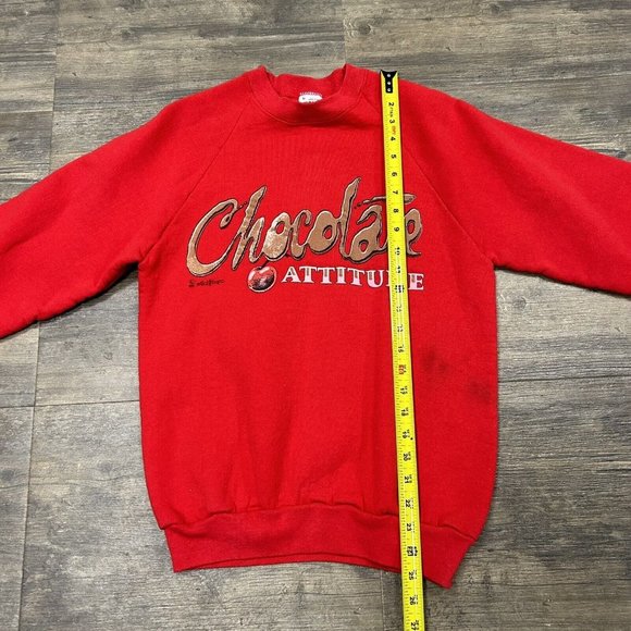 Vintage Chocolate Attitude Crewneck Sweatshirt Size Medium Made In USA 1991 - Picture 6 of 11